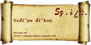 Szépe Ákos névjegykártya